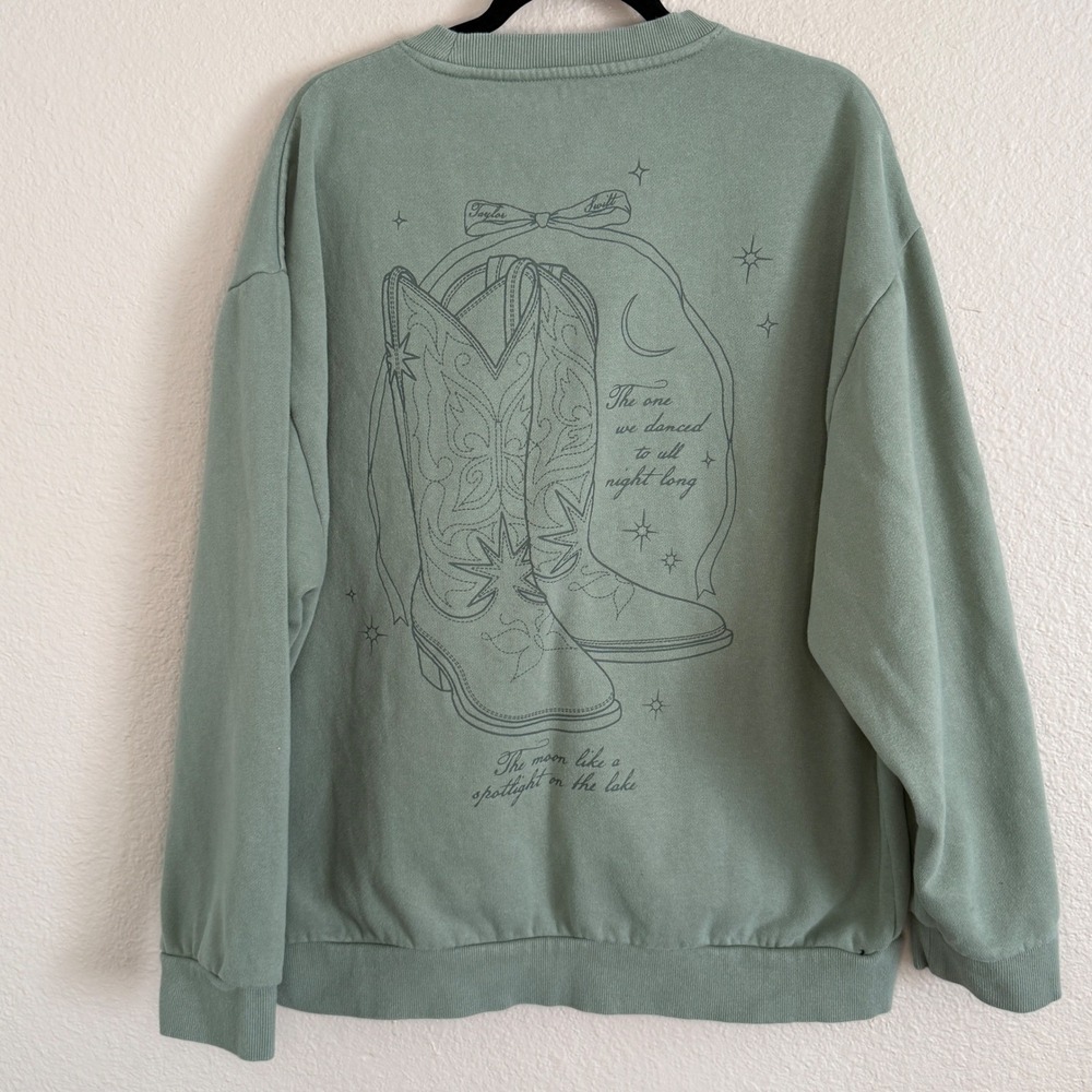 2XL Taylor Swift Debut Timeless Danced All Night Green Sweatshirt Cowboy Country